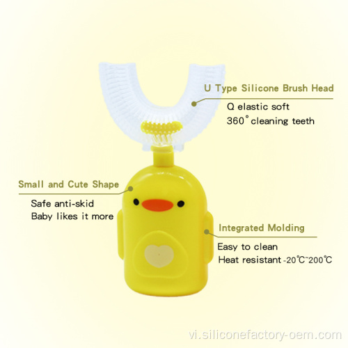 Bàn chải đánh răng bằng silicon em bé đầu bàn chải đánh răng silicone